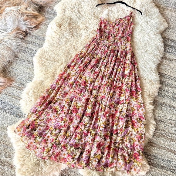 💋SOLD💋🪷🍧DÔEN ‘Felicity’ Silk JARDIN DU PALAIS Smocked Backless Dress XS✨ - Picture 16 of 17